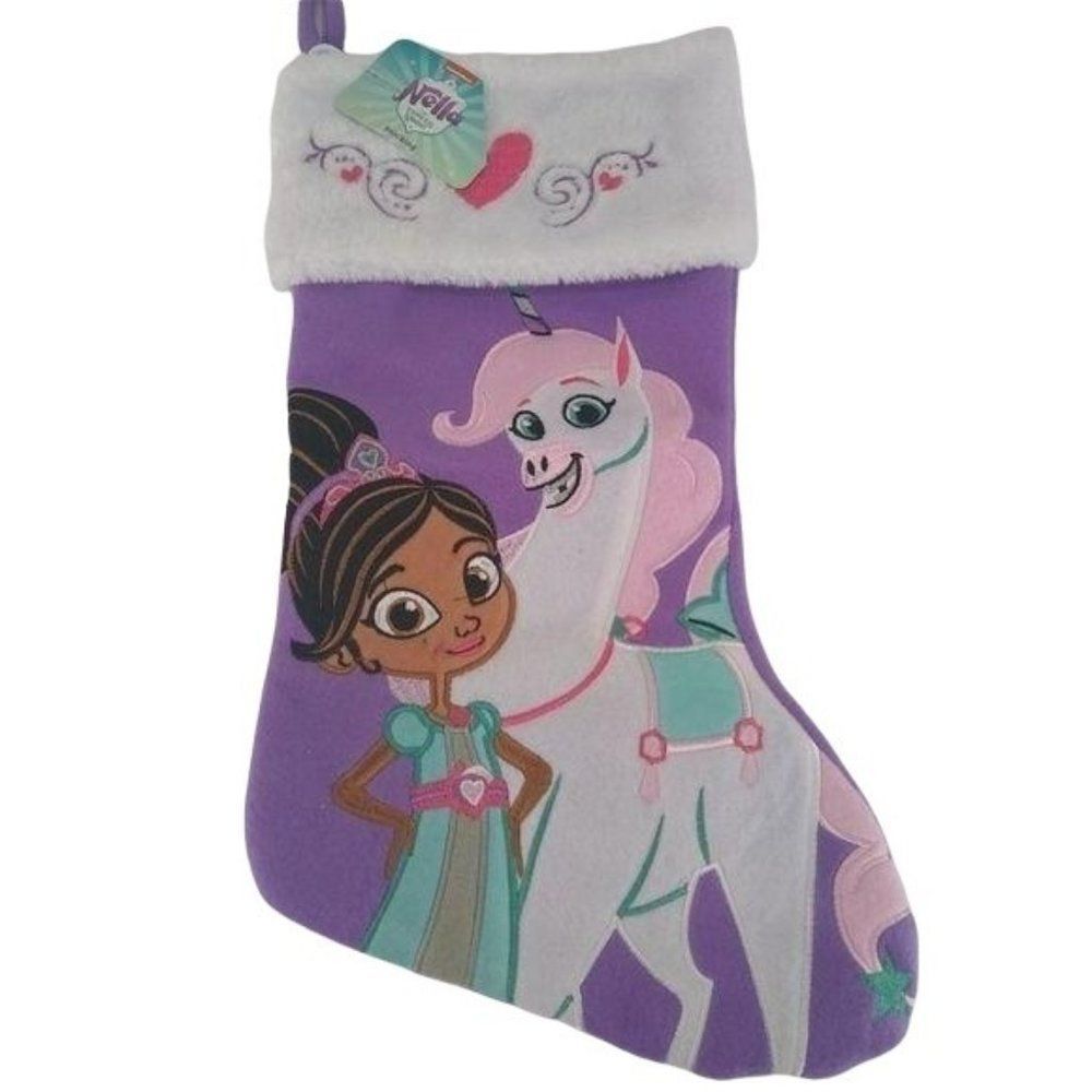 Nickelodeon Nella‎ Princess Knight Purple White Horse Christmas Stocking